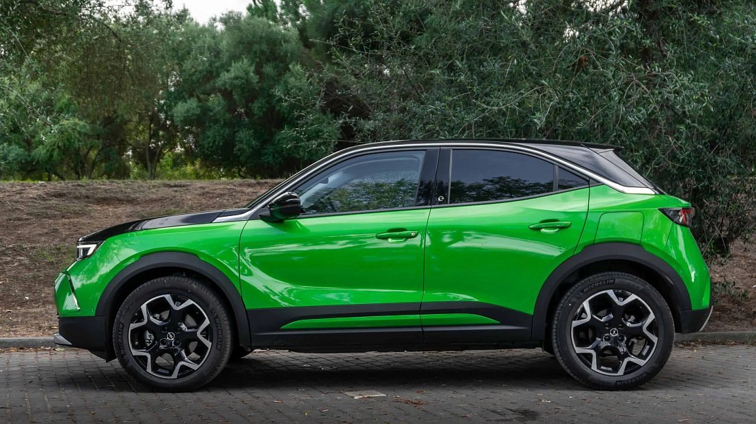 Opel Mokka Electric 54 kWh (2023-…) side profile, silhouette, doors, wheels, exterior