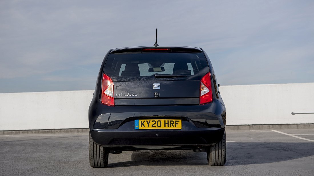 Seat Mii Electric (2019-2021) rear view, taillights, trunk, spoiler, badge, bumper, exterior