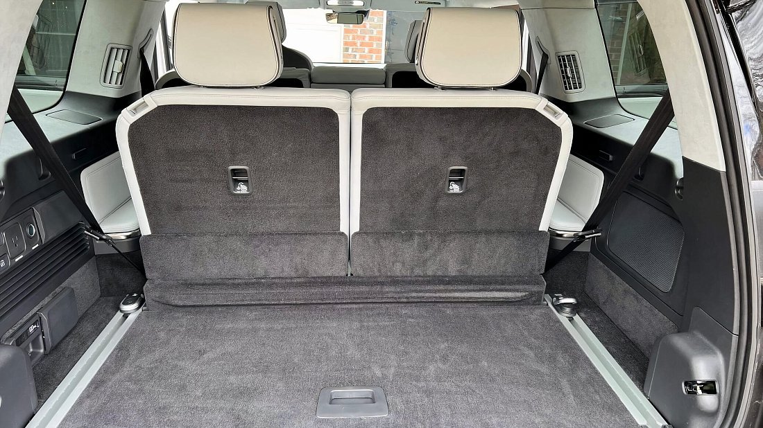 Rivian R1S Dual Motor Standard (2025-...) trunk, boot, seats up, seats upright, cargo space, cargo volume, cargo capacity, storage