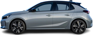 Side view photo of Opel Corsa Electric 50 kWh (2023-…) on transparent background