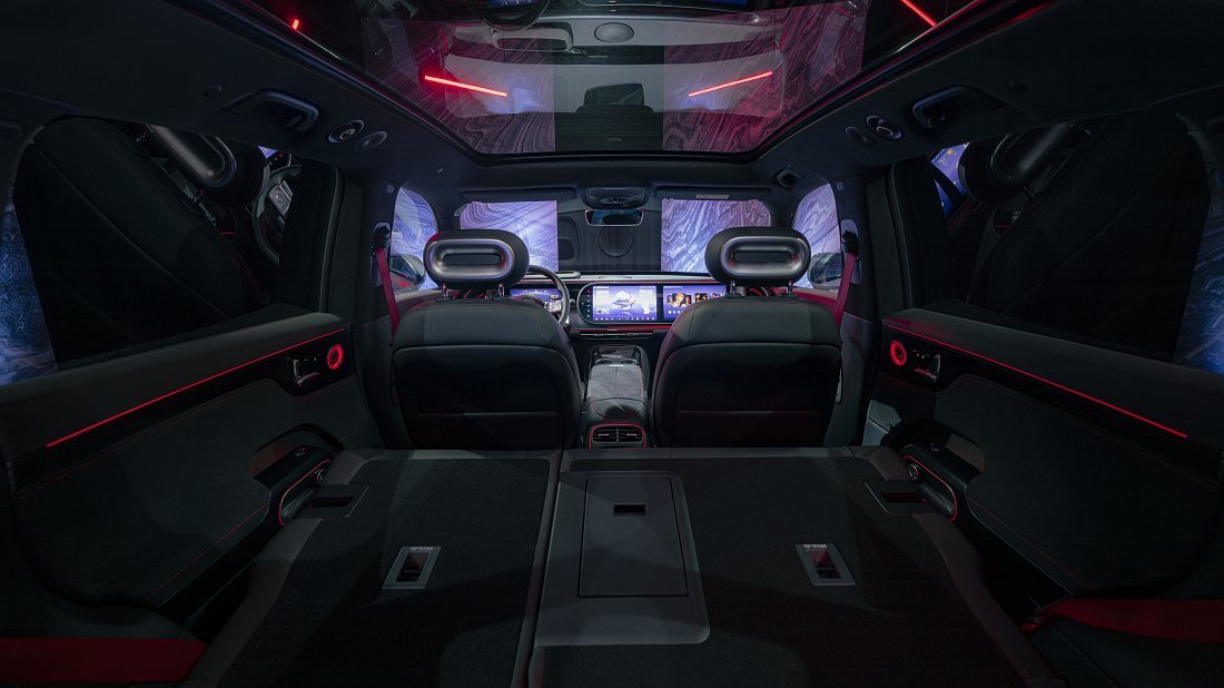 Smart #5 Brabus (2025-…) folded trunk photo, boot, expanded, folded seats, maximum volume, max cargo, max capacity, max storage
