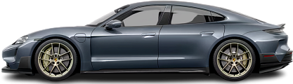 Side view photo of Porsche Taycan Turbo GT (2024-…) on transparent background