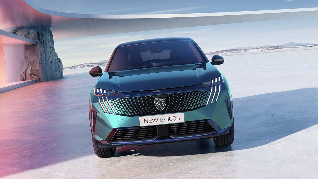 Peugeot e-3008 98 kWh Long Range FWD (2024-…) front fascia, grille, headlights, bumper, exterior