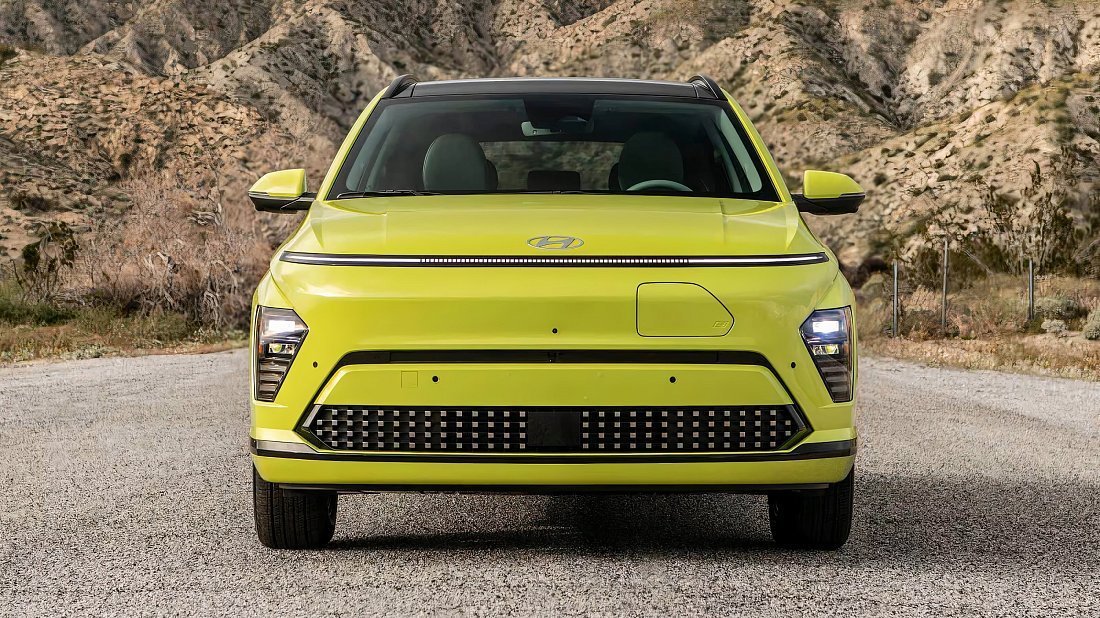 Hyundai Kona Electric Long Range (2023-…) front fascia, grille, headlights, bumper, exterior