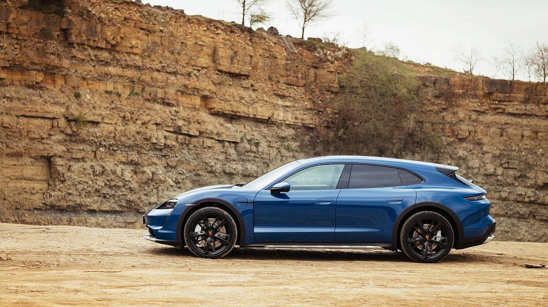 Porsche Taycan 4 Cross Turismo (2021-2024) side profile, silhouette, doors, wheels, exterior