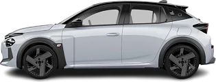 Side view photo of Lancia Ypsilon 54 kWh HF (2025-...) on transparent background