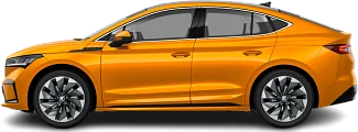 Side view photo of Škoda Enyaq Coupe 85 (2023-2025) on transparent background