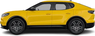 Side view photo of Ford Capri EV Standard Range RWD (2024-…) on transparent background