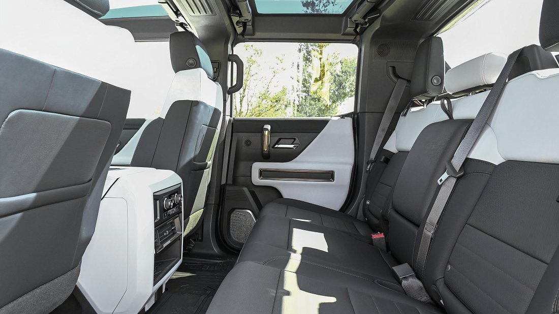 GMC Hummer EV Pickup 2X (2023-…) rear seats, back seats, passenger seats, legroom, headroom, interior