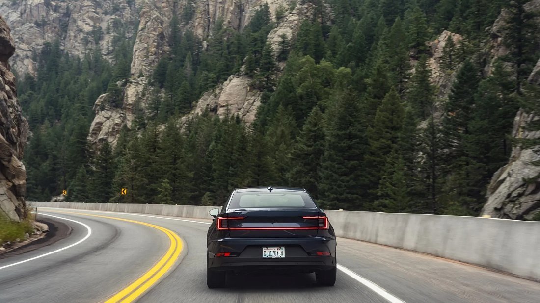 Polestar 2 Long Range Performance (2023-…) rear view, taillights, trunk, spoiler, badge, bumper, exterior