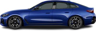 Side view photo of BMW i4 M50 (2021-2024) on transparent background