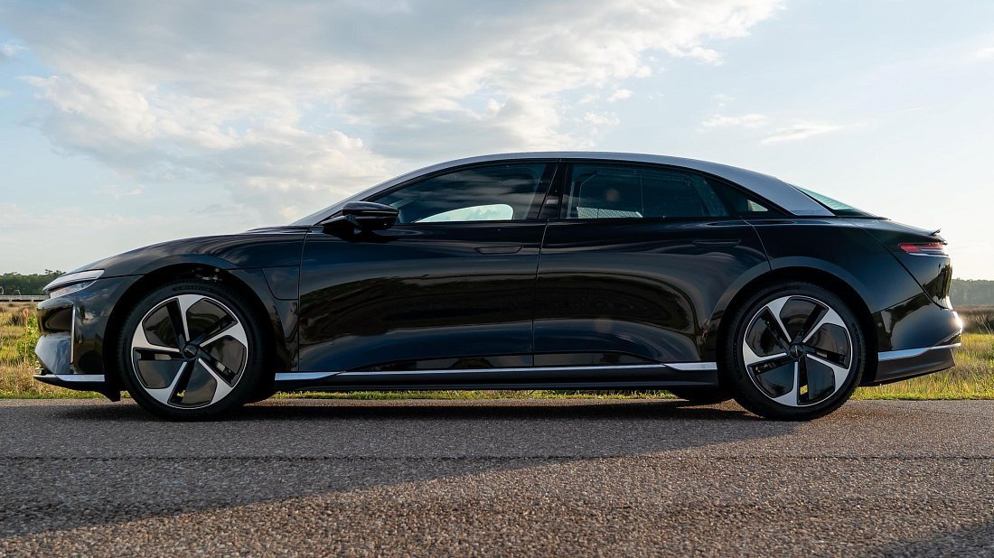 Lucid Air Pure RWD (2022-…) side profile, silhouette, doors, wheels, exterior