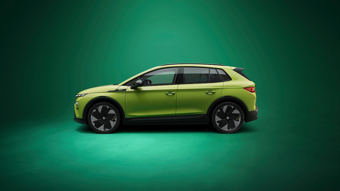 Škoda Elroq RS (2025-...) side profile photo, silhouette, doors, wheels, exterior