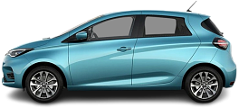 Side view photo of Renault Zoe Z.E. 50 R110 (2019-2023) on transparent background