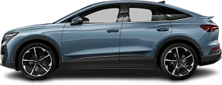 Side view photo of Audi Q4 Sportback e-tron 40 (2025-...) on transparent background