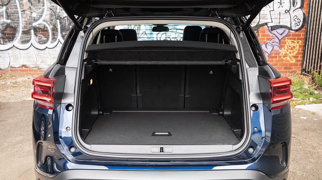 Citroën C5 Aircross Long Range (2025-…) trunk photo, boot, seats up, seats upright, cargo space, cargo volume, cargo capacity, storage