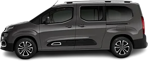 Side view photo of Citroën e-Berlingo XL 50 kWh (2021-2024) on transparent background