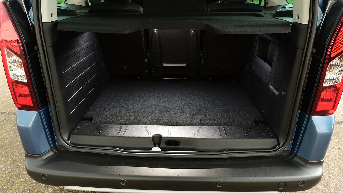 Citroën e-Berlingo Multispace (2017-2020) trunk, boot, seats up, seats upright, cargo space, cargo volume, cargo capacity, storage