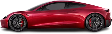 Side view photo of Tesla Roadster 2025 on transparent background