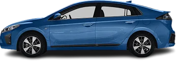 Side view photo of Hyundai Ioniq Electric Gen 1 (2016-2019) on transparent background