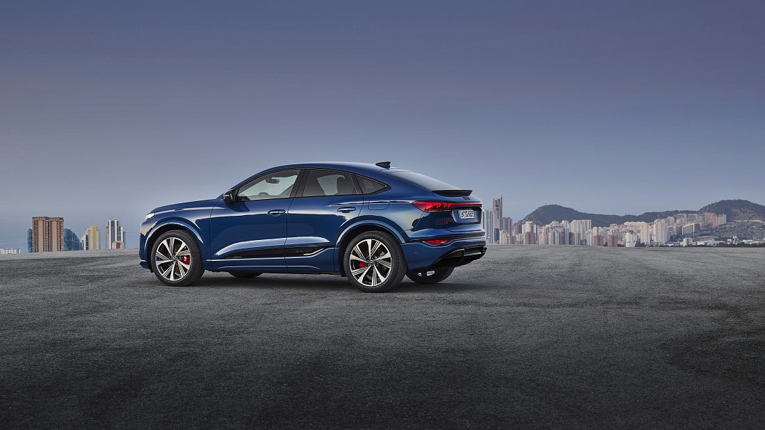 Audi SQ6 Sportback e-tron (2025-…) side profile photo, silhouette, doors, wheels, exterior