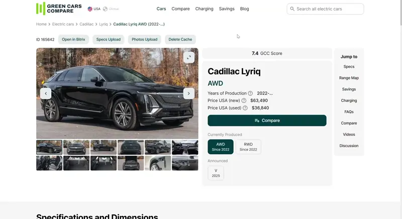Optional AC Charger (Car page, Charging Calculator)
